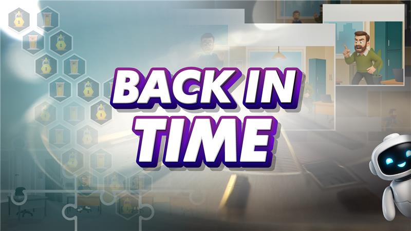 S-Play 3 SucceedLEARN Back in Time game with fast- paced questions on privacy and compliance.