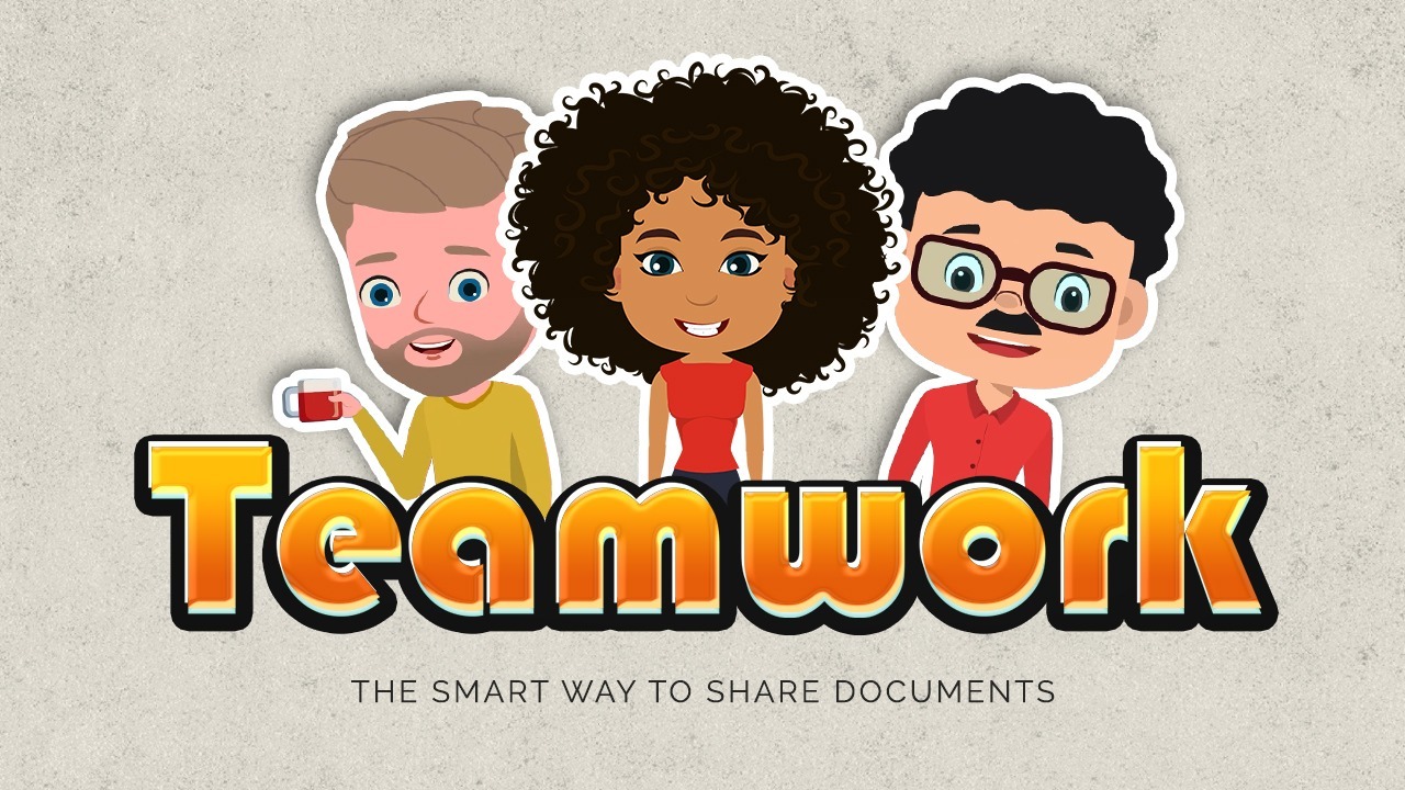 Our Funfosec trio here to prove Teamwork makes
the dreamwork by briefing a smart way to share
document