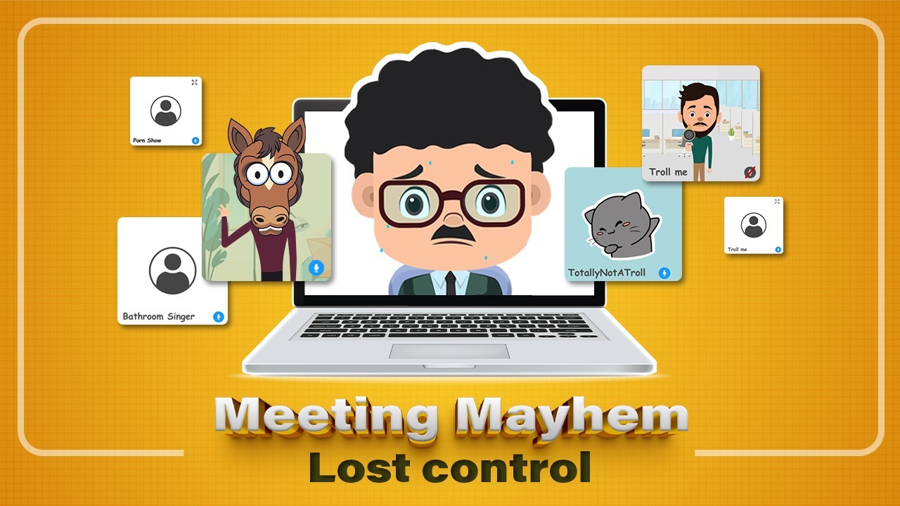 Bob's insecure video conferencing settings lead to
privacy issues and security embarrassments