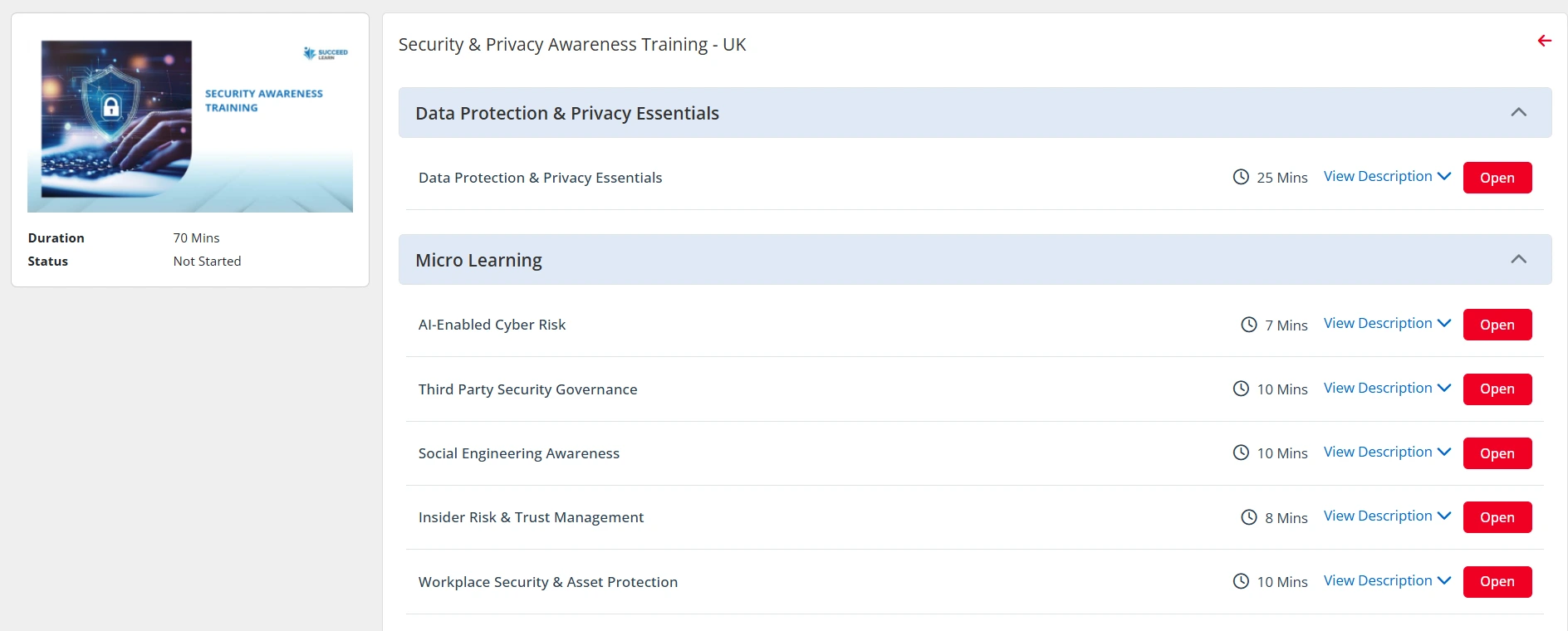 BFSI & PE/VC cybersecurity awareness course screenshot 1