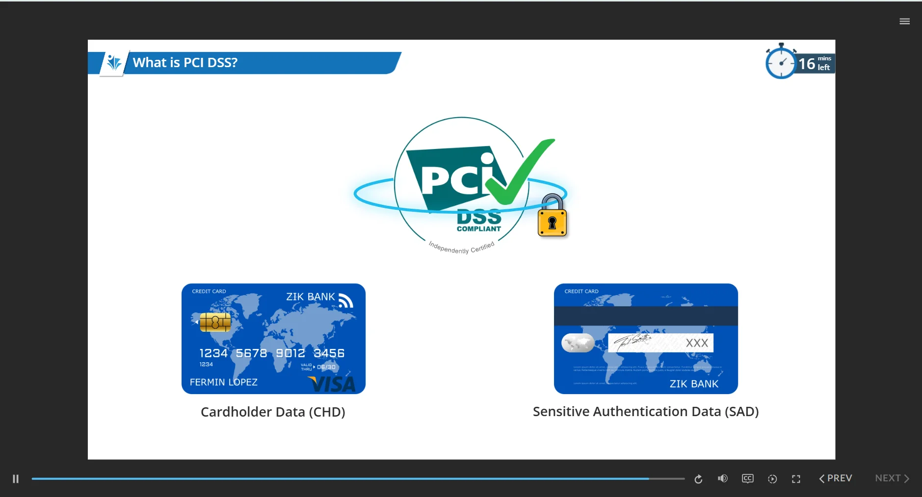 PCI DSS Employee Awareness training screenshot 1